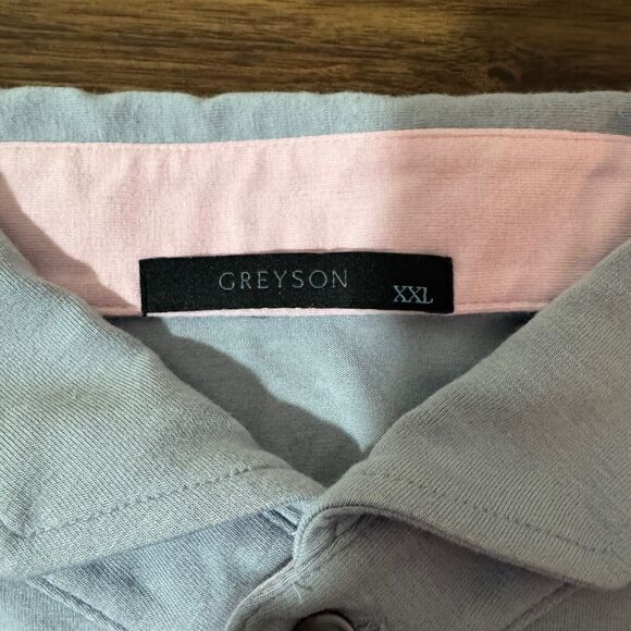 Greyson Clothiers Men's Long Sleeve Polo Shirt Collared XXL Gray Golf Casual - Picture 2 of 9